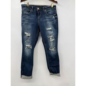 Silver Jeans Co Boyfriend Distressed Dark Wash Denim Jeans W30 L29 L27101EGX360